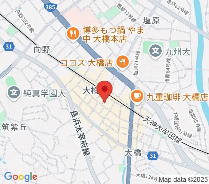 大橋センター　福岡 ヤマハミュージックの地図