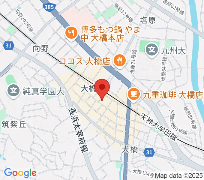 大橋センター　福岡 ヤマハミュージックの地図