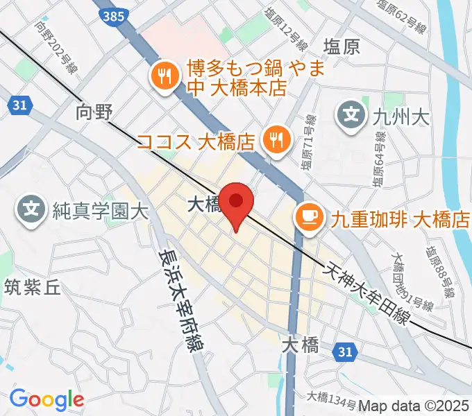 大橋センター　福岡 ヤマハミュージックの地図