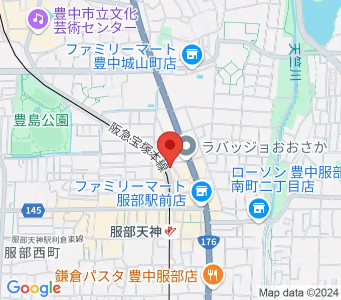 大野ギター音楽院の地図