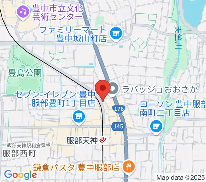 大野ギター音楽院の地図
