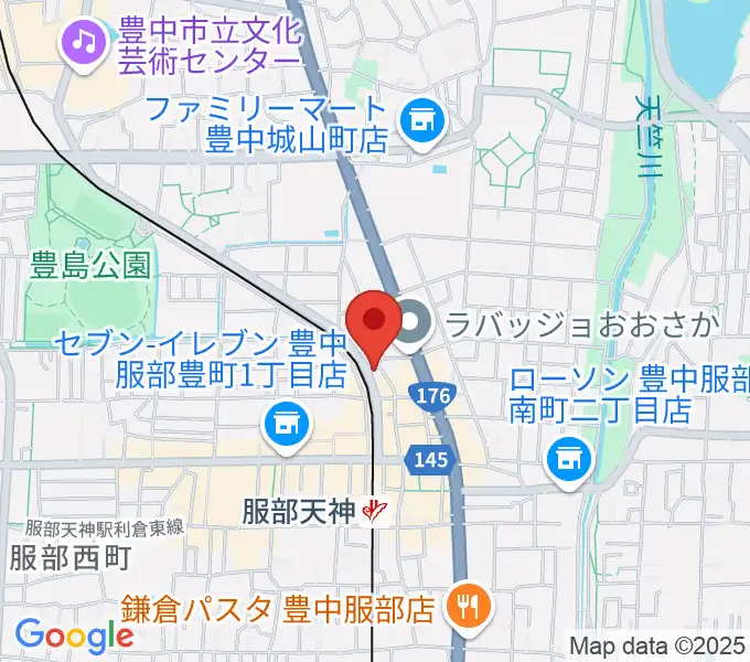 大野ギター音楽院の地図