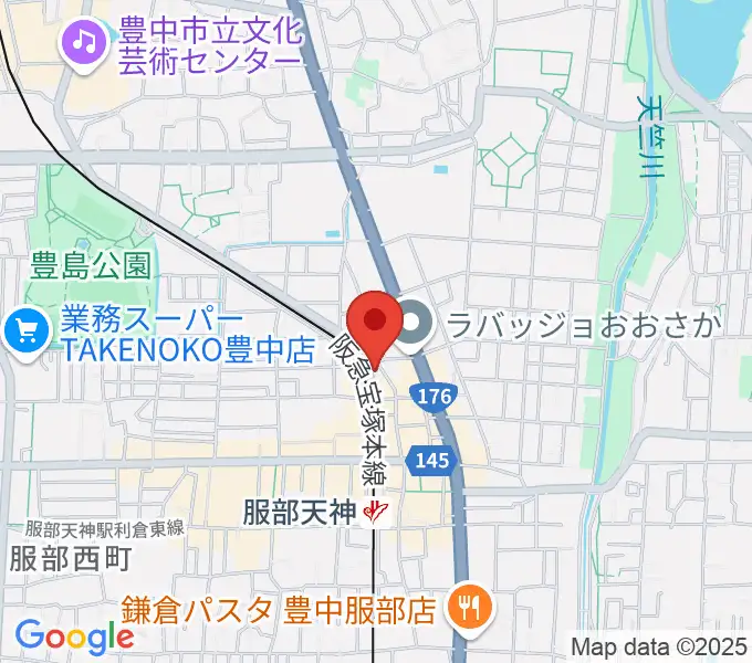 大野ギター音楽院の地図