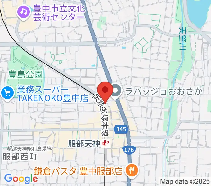 大野ギター音楽院の地図