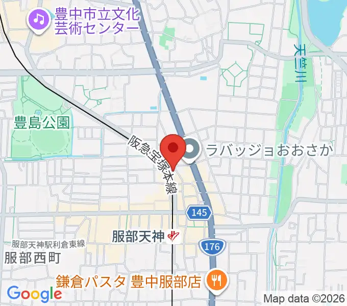 大野ギター音楽院の地図