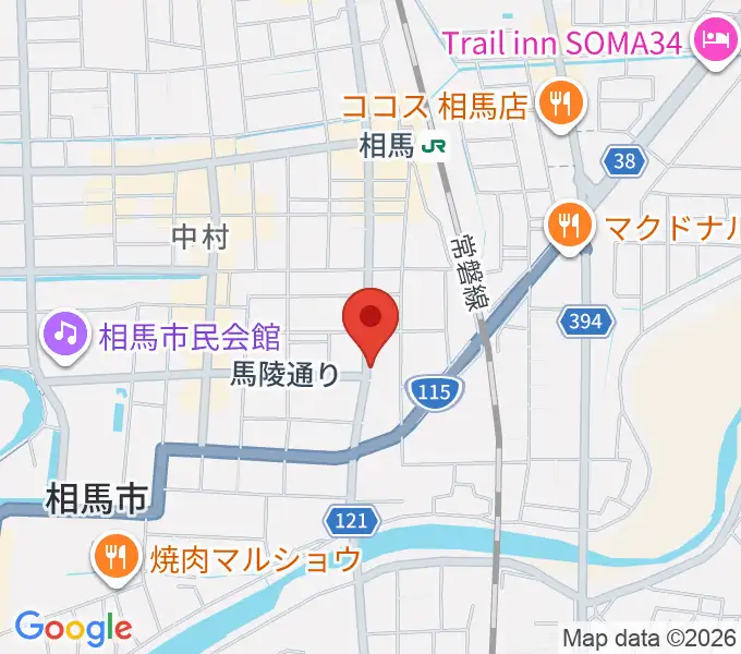 オアシス楽器 相馬店の地図