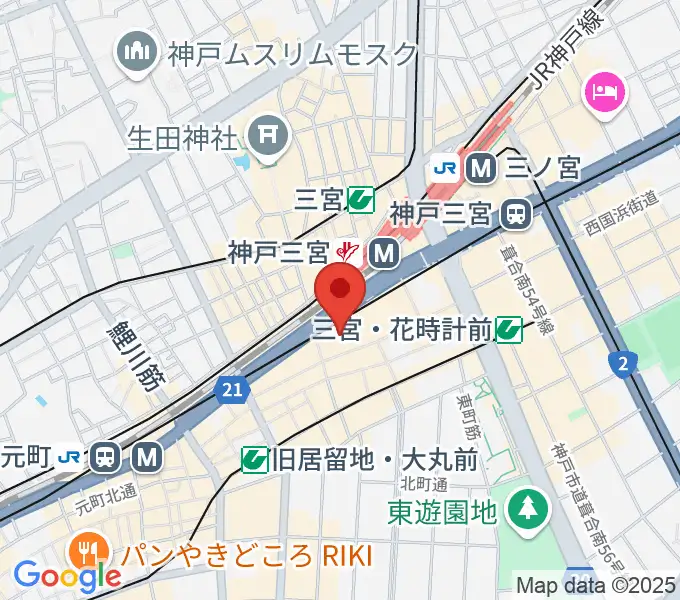 イシバシ楽器 神戸三宮店の地図