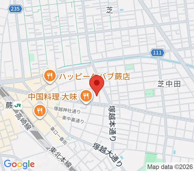 おざきピアノ教室の地図