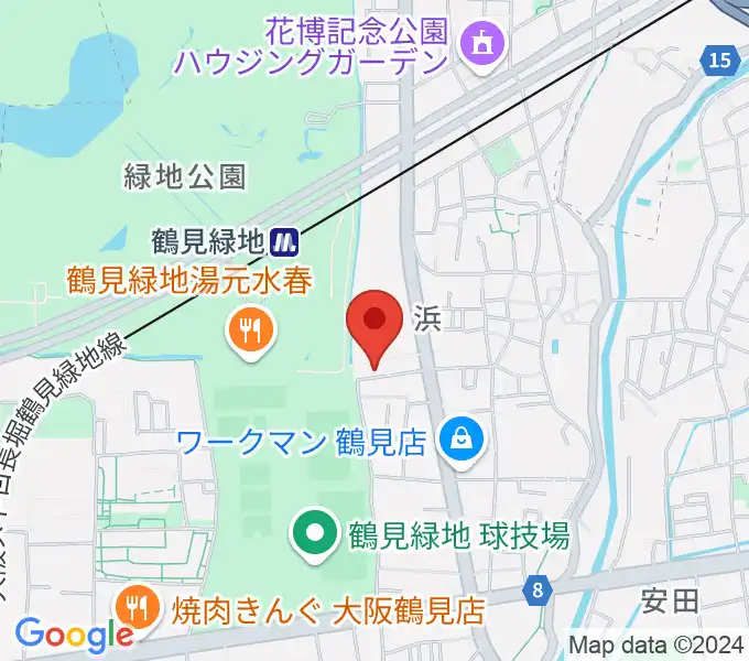 鶴見緑地NADGE STUDIOの地図