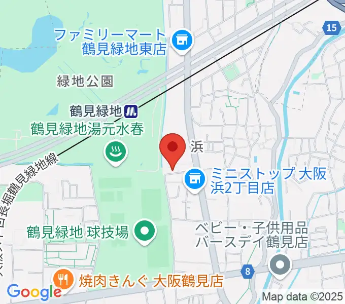 鶴見緑地NADGE STUDIOの地図