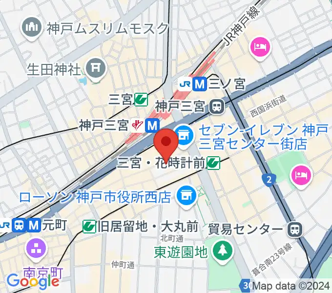 島村楽器 三宮オーパ店の地図