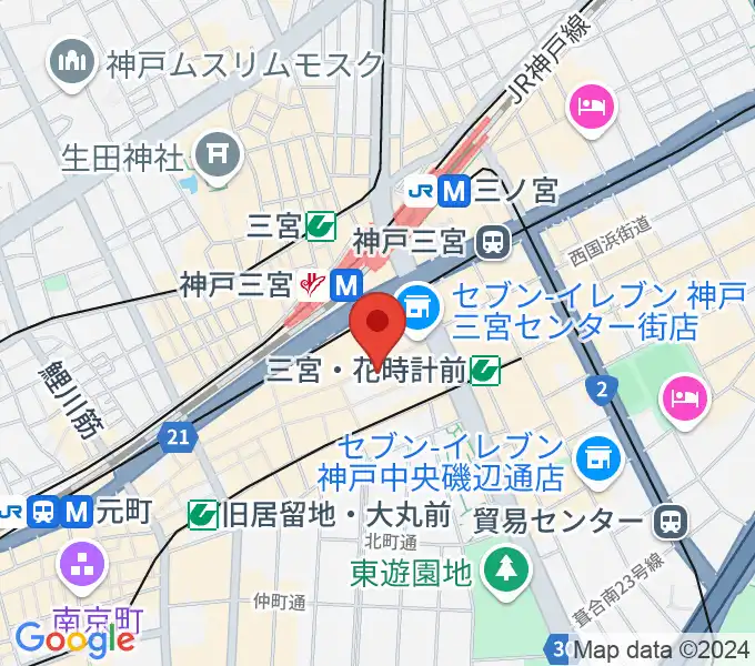 島村楽器 三宮オーパ店の地図