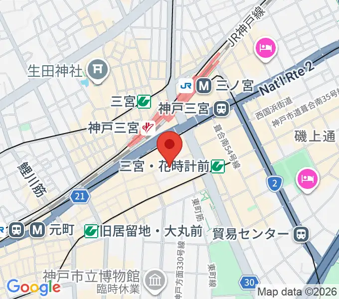 島村楽器 三宮オーパ店の地図
