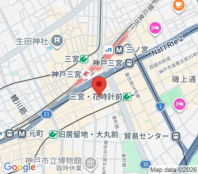島村楽器 三宮オーパ店の地図