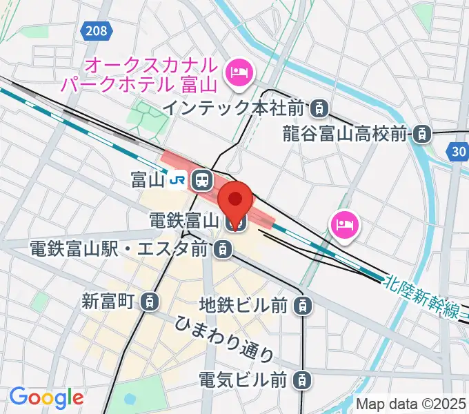 富山県民小劇場オルビスの地図