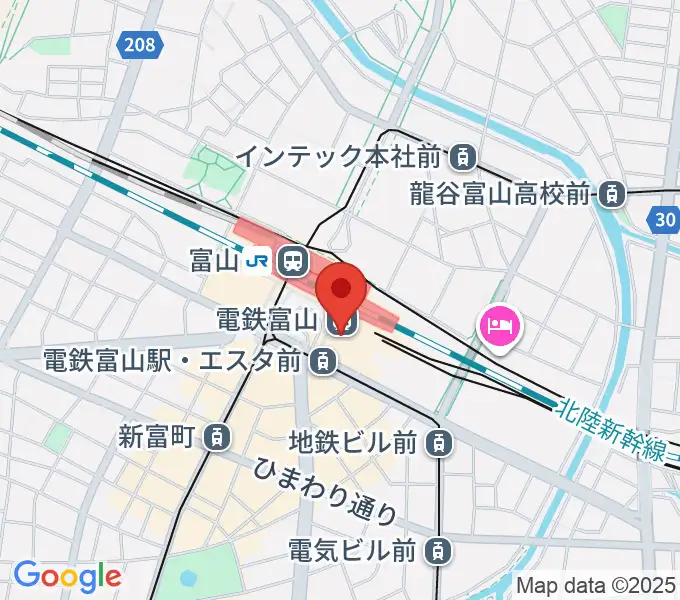 富山県民小劇場オルビスの地図