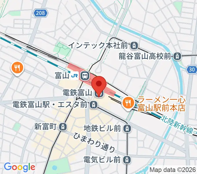 富山県民小劇場オルビスの地図