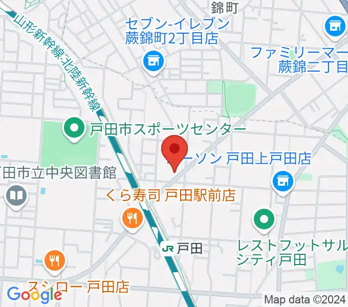 サクライ楽器ピアノアトリエの地図