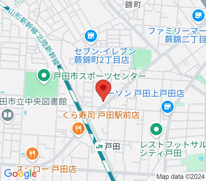 サクライ楽器ピアノアトリエの地図