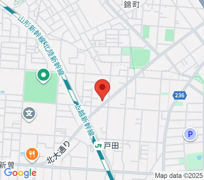 サクライ楽器ピアノアトリエの地図