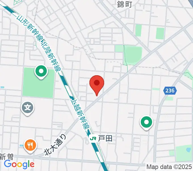 サクライ楽器ピアノアトリエの地図