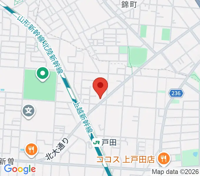 サクライ楽器ピアノアトリエの地図
