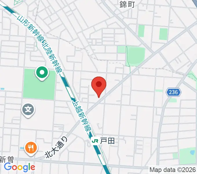 サクライ楽器ピアノアトリエの地図