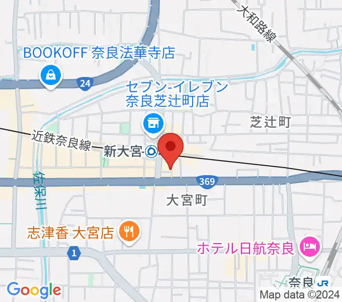 奈良・新大宮ぽこあぽこピアノ教室の地図