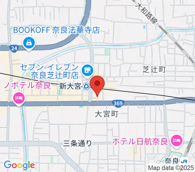 奈良・新大宮ぽこあぽこピアノ教室の地図