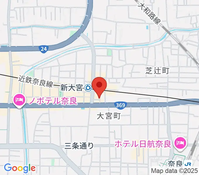 奈良・新大宮ぽこあぽこピアノ教室の地図