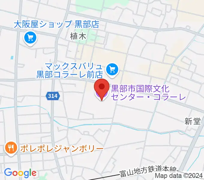 黒部市国際文化センター コラーレの地図