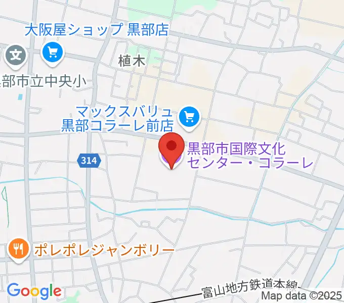 黒部市国際文化センター コラーレの地図