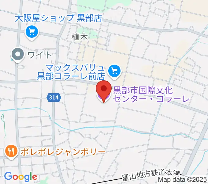 黒部市国際文化センター コラーレの地図