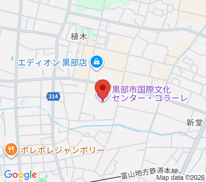 黒部市国際文化センター コラーレの地図