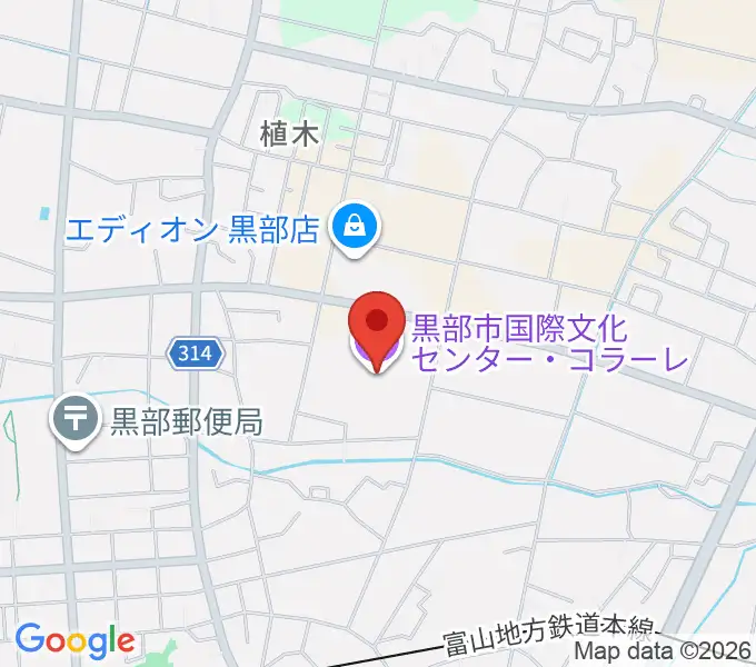 黒部市国際文化センター コラーレの地図