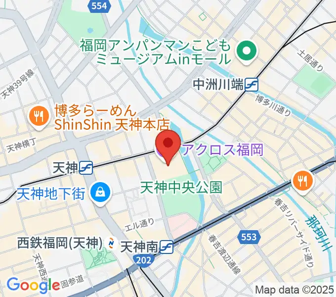 ヤマハミュージック 福岡店の地図