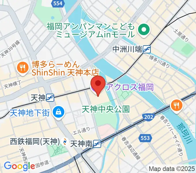 ヤマハミュージック 福岡店の地図