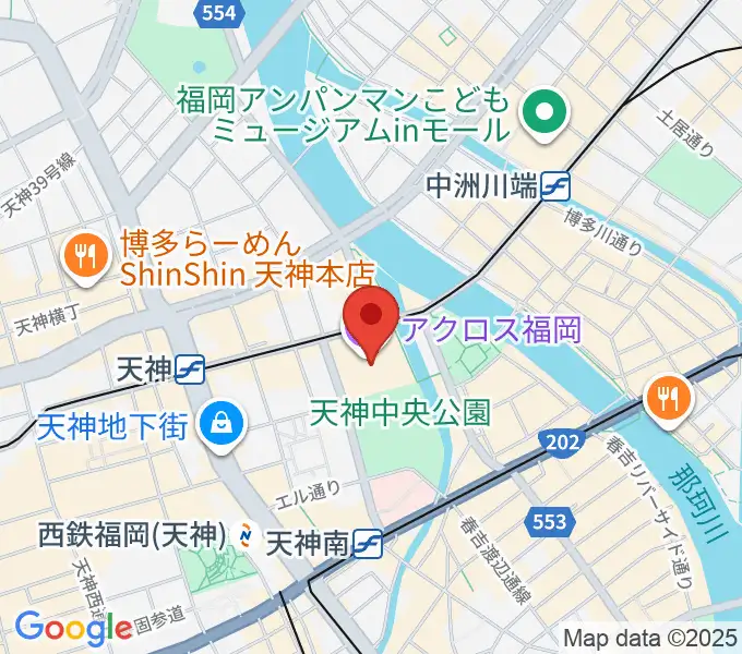 ヤマハミュージック 福岡店の地図