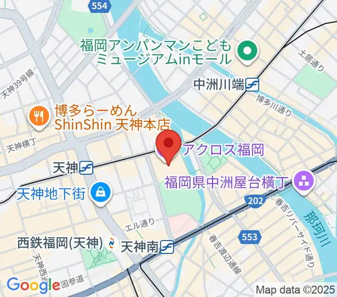 ヤマハミュージック 福岡店の地図