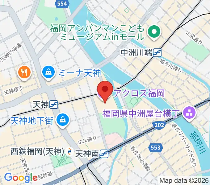 ヤマハミュージック 福岡店の地図