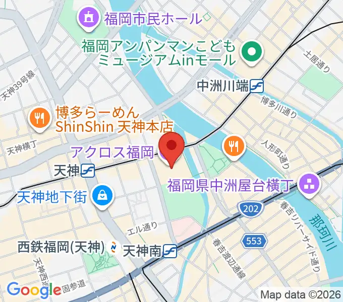ヤマハミュージック 福岡店の地図