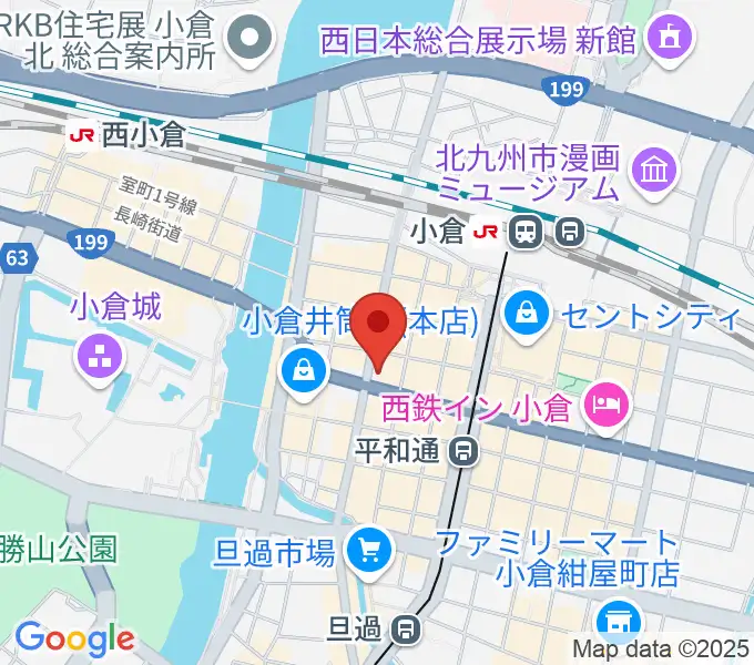 ミュージックストアナガト小倉店の地図