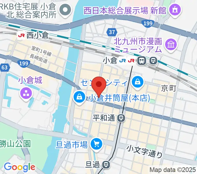 ミュージックストアナガト小倉店の地図