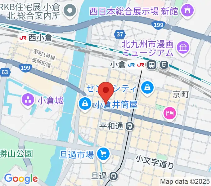 ミュージックストアナガト小倉店の地図
