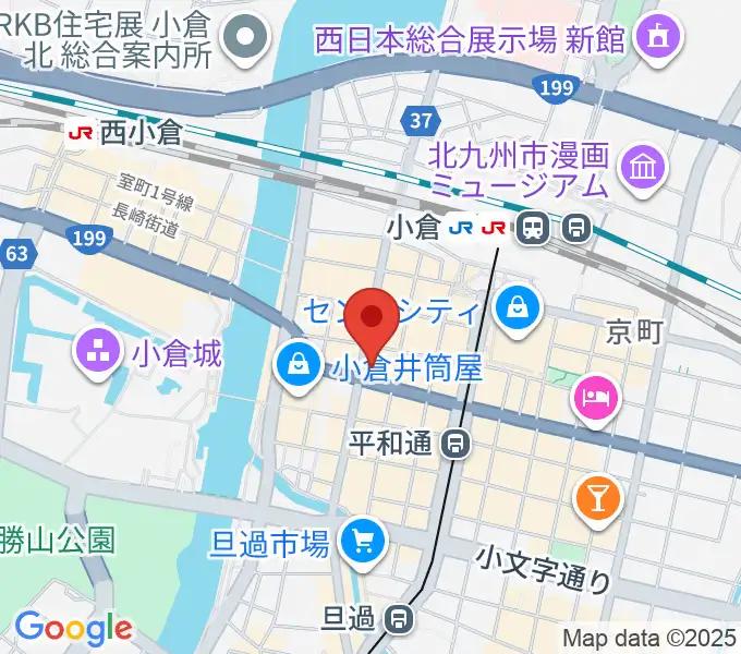 ミュージックストアナガト小倉店の地図