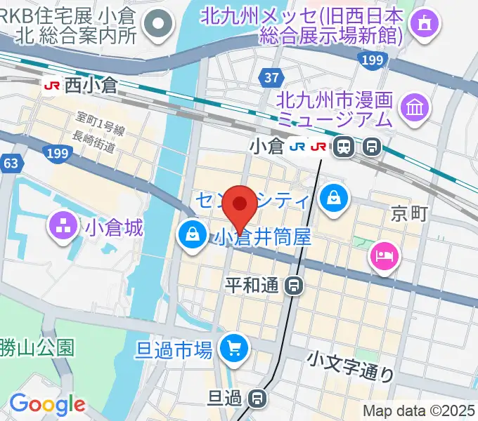 ミュージックストアナガト小倉店の地図