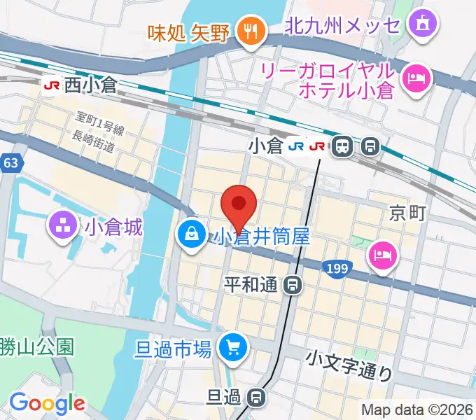 ミュージックストアナガト小倉店の地図