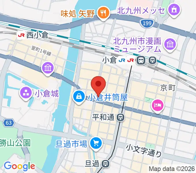 ミュージックストアナガト小倉店の地図