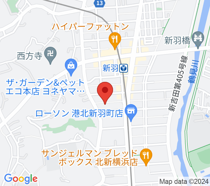 ヤマハピアノサービス横浜センターの場所