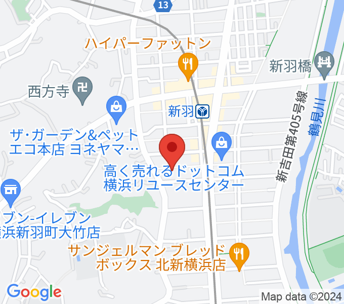 ヤマハピアノサービス横浜センターの場所